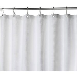 White Waffle Knit Shower Curtain